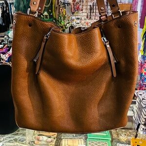Burberry Brown Leather Tote Bag like new